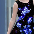 Girls' sleeveless summer dress with fashionable butterfly print - 100% polyester, machine washable