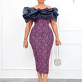 D189    new off-the-shoulder lace and mesh party dress - european and american style