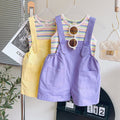 Little girl's summer fashionable korean style two-piece set,  new summer collection, cute children's overalls set