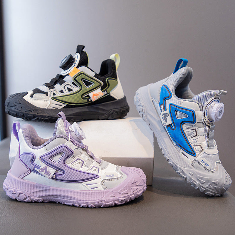 Children's sports shoes 2025 autumn new soft-soled non-slip mesh casual shoes medium and old children's versatile dad shoes