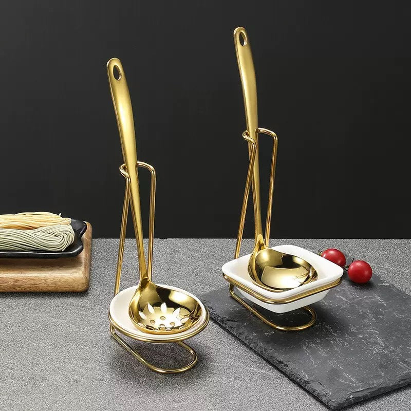 Thickened stainless steel buffet spoon rest - commercial grade support for hotels & restaurants - ready to ship wholesale