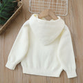 Girls' hooded sweater -  autumn/winter collection - rabbit design, versatile knit pullover, fleece-lined, thickened, pullover sweatshirt