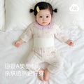 Baby pajamas pure cotton thin kids home clothes summer boys and girls three-quarter sleeves air-conditioning clothes high waistseparatessuit
