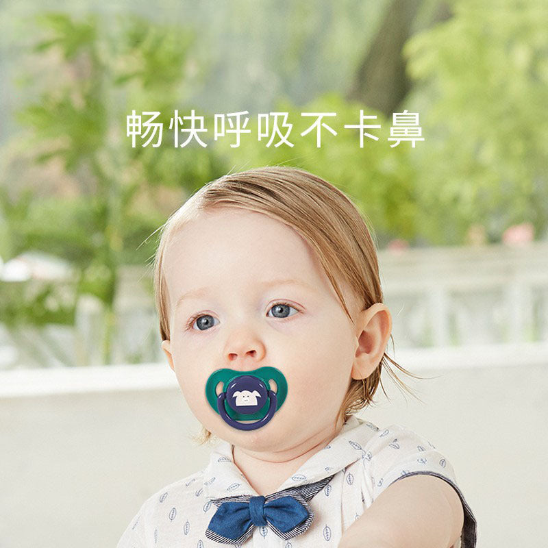 Pacifier soft silicone newborn baby comfort handy gadget sleep type artificial breast milk baby pacifier anti-drop chain