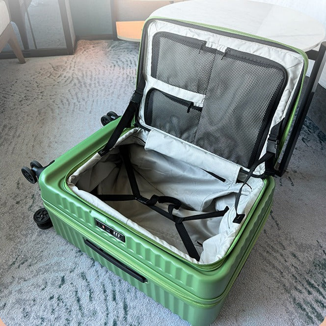 New front open suitcase women's 20-inch small boarding case 24-inch anti-drop trolley case travel bag password case