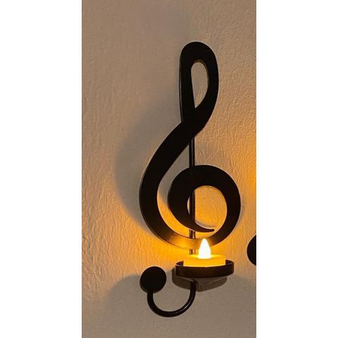 European-style iron music note wall sconce candle holder, romantic wedding anniversary decoration, bar home decor for living room and bedroom