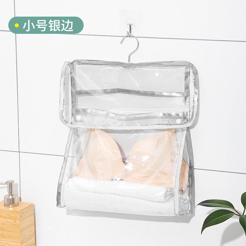 Bathroom clothes storage handy gadget bath clothes waterproof bedroom dormitory storage hanging bag fabric wall hanging storage bag