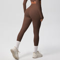 New arrival cross-border pure color double-sided brushed tight high waist high elastic breathable yoga pants sports running fitness yoga clothes
