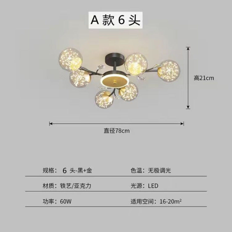 Living room ceiling chandelier Gypsy modern simple atmosphere household lamp creative personality Nordic led bedroom lighting