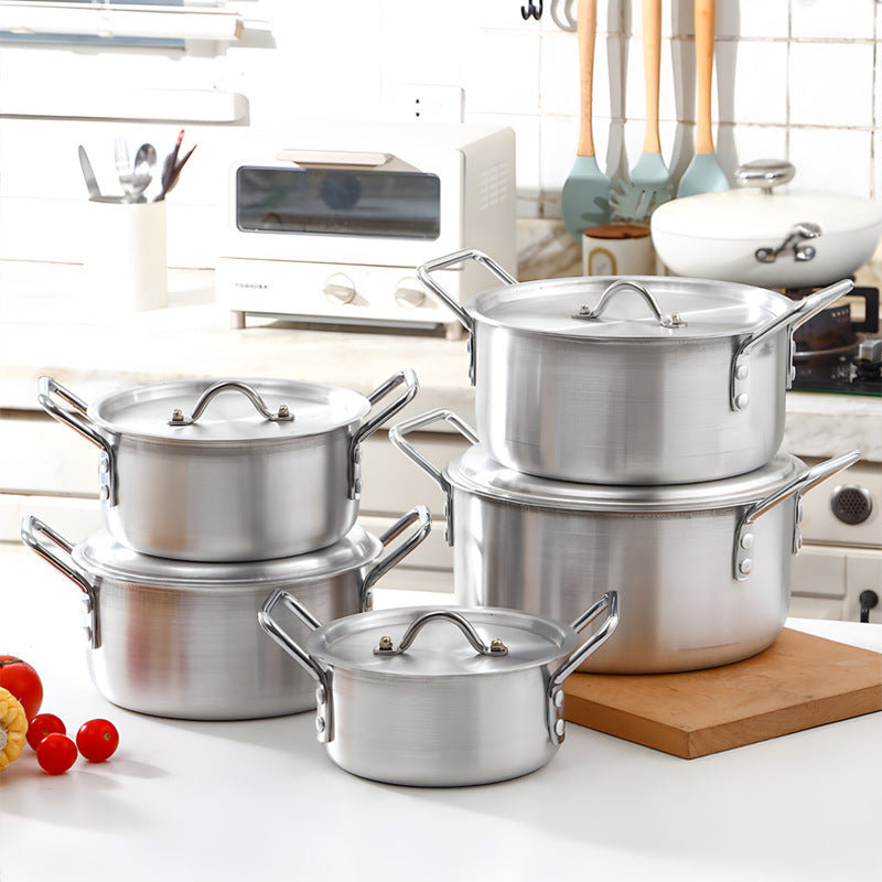 thickened suit pot 5-piece set aluminum pot 16-24cm african pot stove neutral large capacity flat bottom soup pot