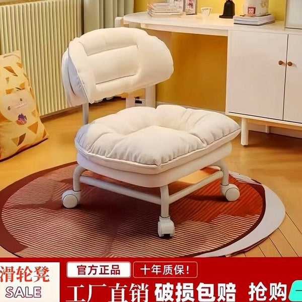 Universal wheel small stool pulley low stool household shoe changing stool children with wheels bench with baby artifact beautiful seam back chair