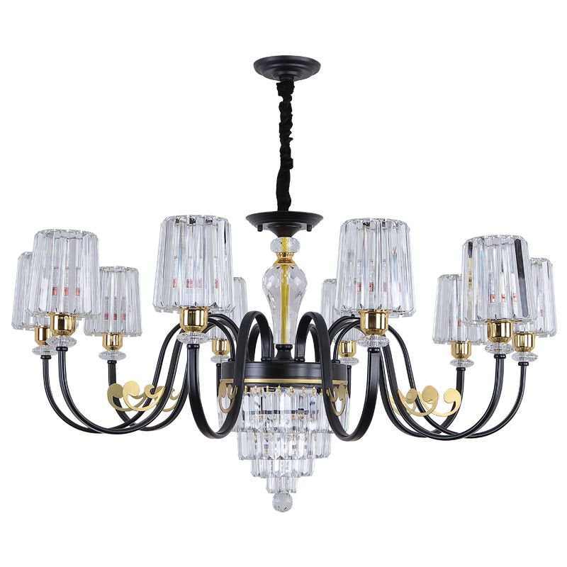 Living room lamp modern simple atmosphere light luxury hall high-end lighting villa duplex building American lamp crystal chandelier