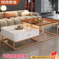 Accessible luxury coffee table living room for home modern casual small apartment popular square glass slate tv cabinet combination coffee table