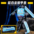 Kids puzzle mini robot toy boy retro moving train combined deformation dinosaur engineering vehicle steel armor beast