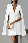 european and american  cross-border autumn commute double-breasted shawl cape solid color suit dress women's clothing