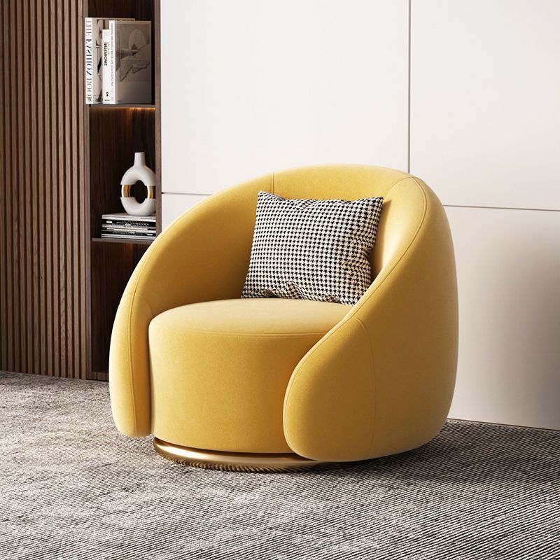 Accessible luxury curved rotate sofa chair cream style lazy sofa living room balcony casual chair single fabric chair b&b