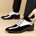2024 men's new low-top business formal shoes, british style, plus size trendy shoes, fashionable glossy soft sole leather shoes for men