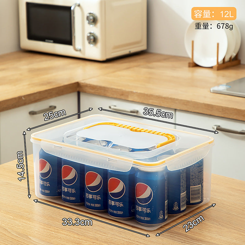 Food grade refrigerator storage fresh-keeping box, transparent food freezing sealed box with lid, kitchen vegetable egg storage box