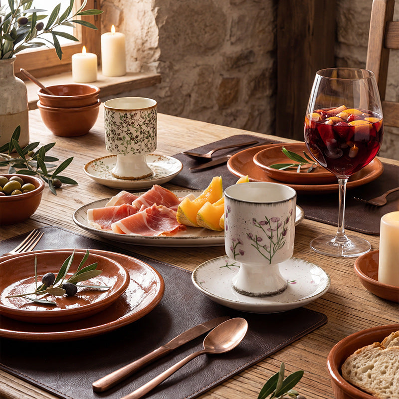 High-end ceramic water cups and coffee cups for banquets, unique and stylish, new chinese style, niche ceramic cups and saucers, perfect as wedding favors