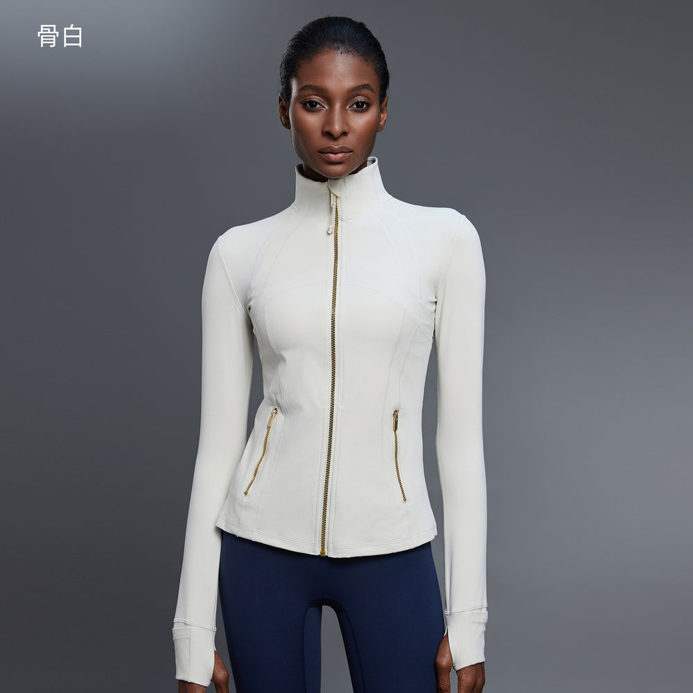 Autumn long-sleeve yoga top - stretchy, slim-fit activewear jacket for women - outdoor cycling, running, and fitness - model d25151