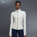 Autumn long-sleeve yoga top - stretchy, slim-fit activewear jacket for women - outdoor cycling, running, and fitness - model d25151