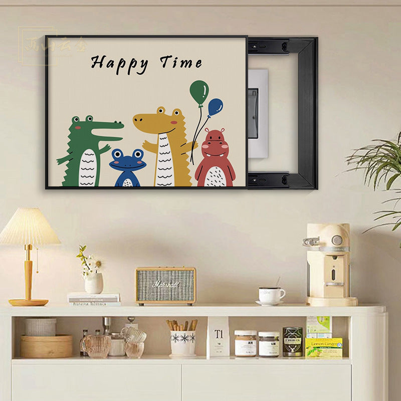 Dopamine ins meter box decorative painting 2024 new distribution box blocking mural switch box hanging painting