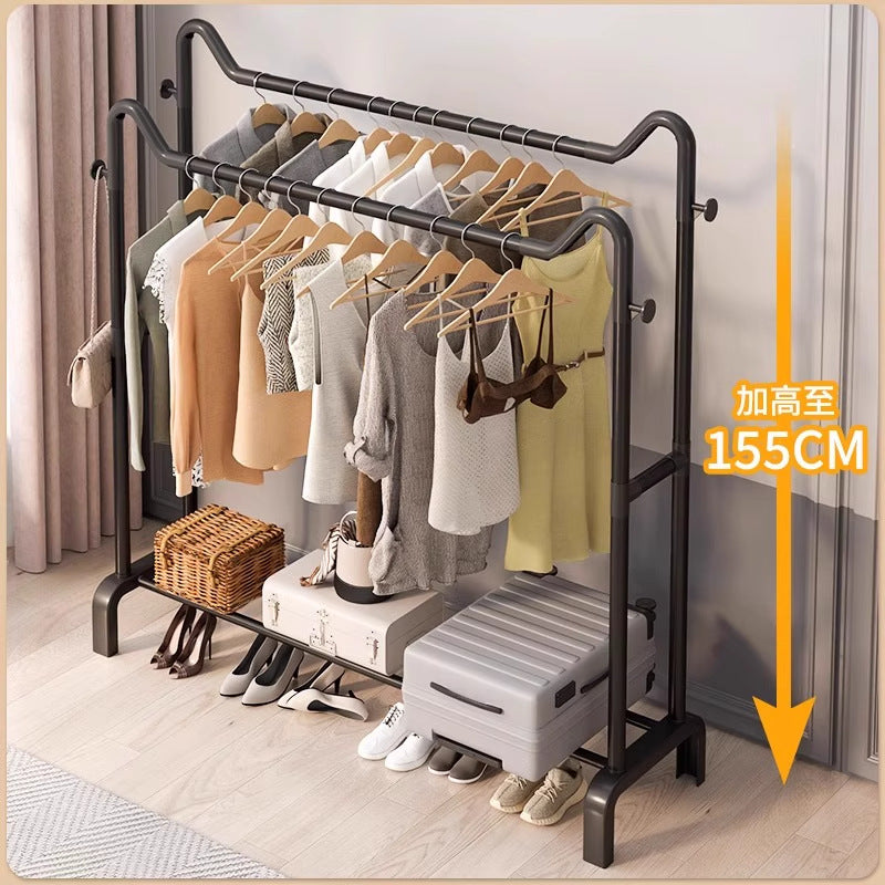 Freestanding coat rack - multi-functional clothes hanger for home, bedroom, balcony, dorm room - easy to assemble