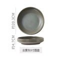 Retro stoneware dinner plate clay deep plate fruit salad plate japanese breakfast dessert plate pasta plate restaurant hotel plate