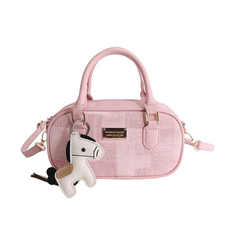 New korean style bowling bag for women - spring's hottest, high-value shoulder bag, handbag, trendy & versatile commuter crossbody bag
