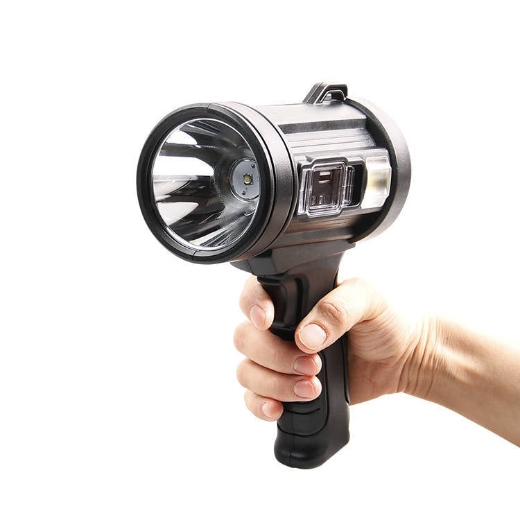 Cross-border new solar USB charging hand-held LED multi-light source power display long-range strong light flashlight