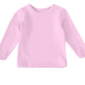 cross-border  autumn/winter new children's long-sleeve crew neck solid color everyday casual fleece-lined t-shirt top