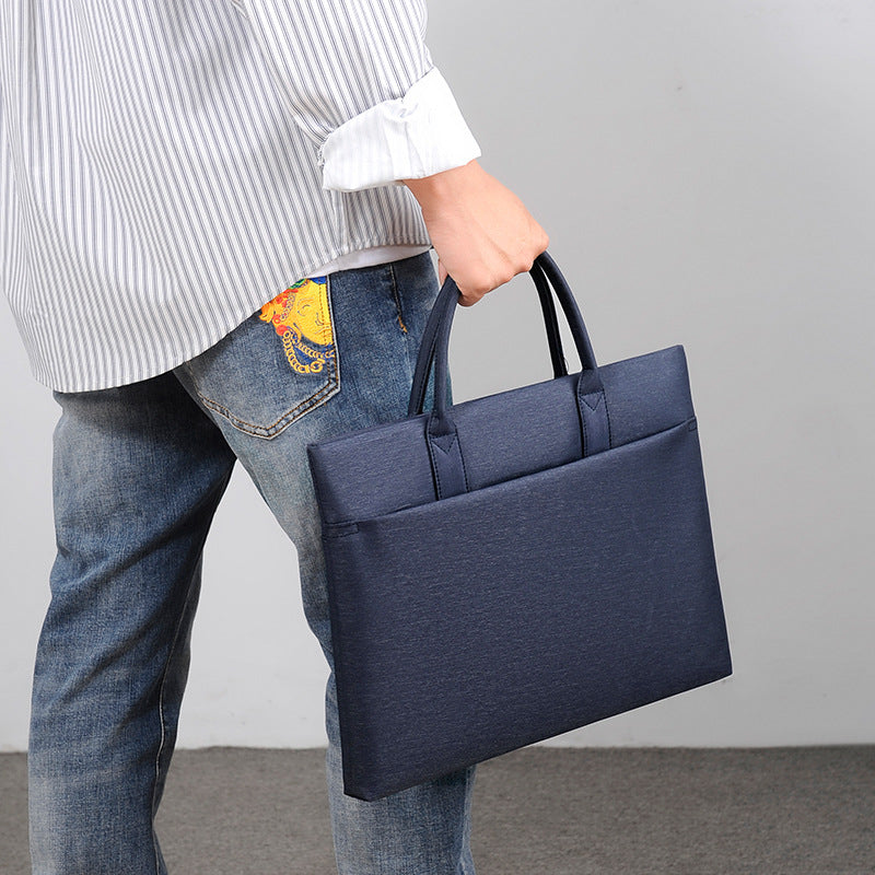 New Men's Portable Documents Information Bag Computer Bag Business Office Meeting Bag Wholesale Stylish Simple Briefcase