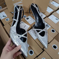 Za2024autum new women's shoes crimson cross buckle strap pointed toe high heel sandals british style mules shoes