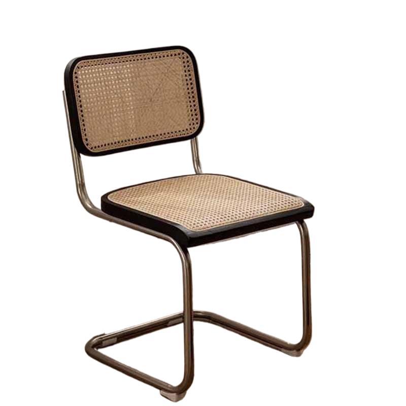 Scandinavian rattan chair iron art for home solid wood backrest chair armrest retro dining chair popularinsaccessible luxury medieval chair