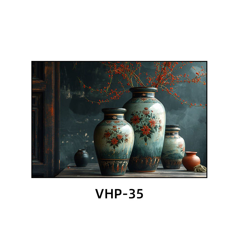 Blue and white porcelain decorative painting vase porcelain ceramic new Chinese style living room hanging painting hotel hotel restaurant box Chinese style