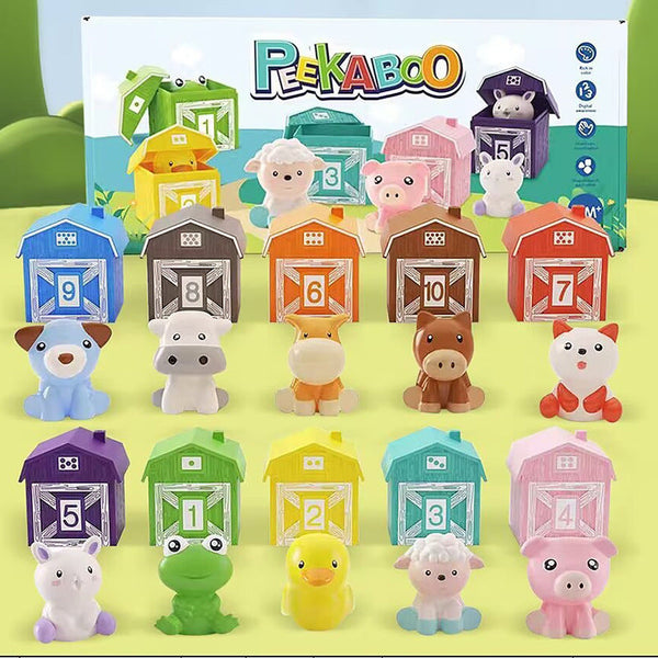 Cross-border  export baby counting hand puppet color matching Rainbow House children's enlightenment finger cover toy