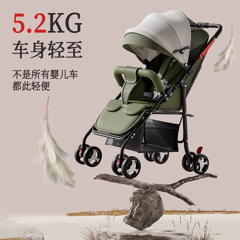 Baby stroller - lightweight, foldable, reclining, four-wheel pushchair for infants and toddlers - one-click folding - dropshipping available