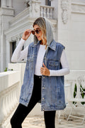 spring new european and american cross-border women's fashion  independent store classic washed denim vest top