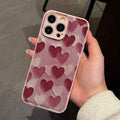 Suitable for iphone 17 pro max oil painting heart phone case, apple 15 full coverage shockproof soft case, women's style wholesale 13