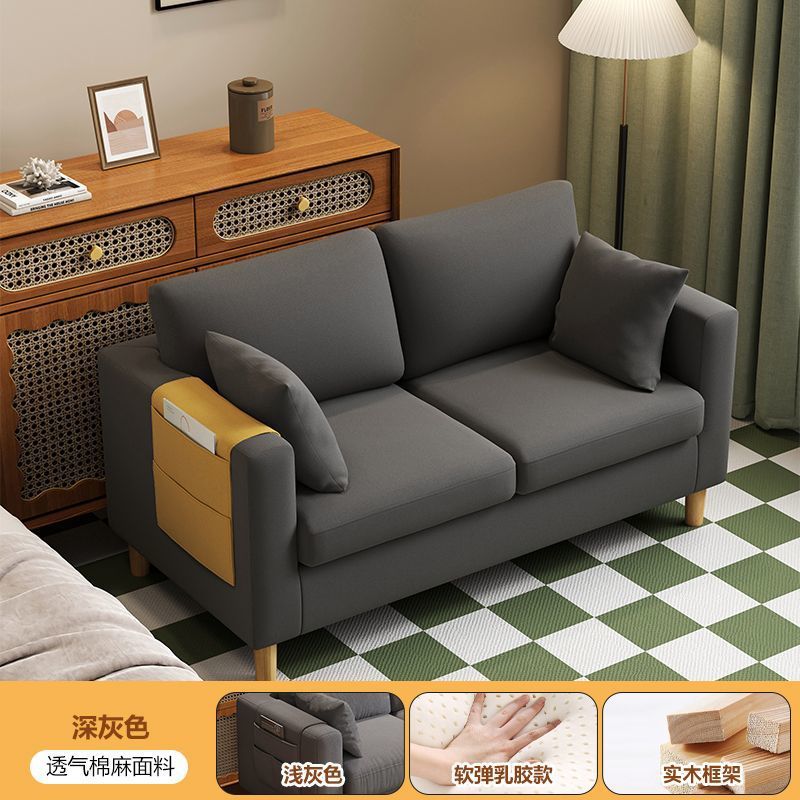Small apartment convertible sofa bed with storage, suitable for living rooms, offices, bedrooms, apartments, rentals, and rental properties. simple fabric sofa
