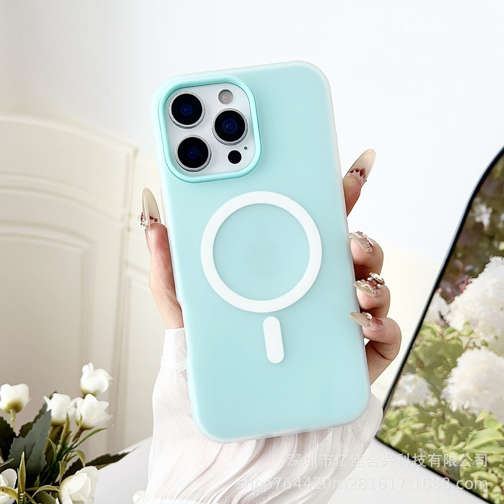 Matte jelly case 2-in-1 apple 17 fashion phone case, compatible with iphone 15, drop-proof minimalist protective cover 16