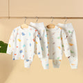 Wholesale high-waisted baby thermal underwear sets, newborn bodysuits, 0-3 years old kids' clothes, boys' and girls' long johns