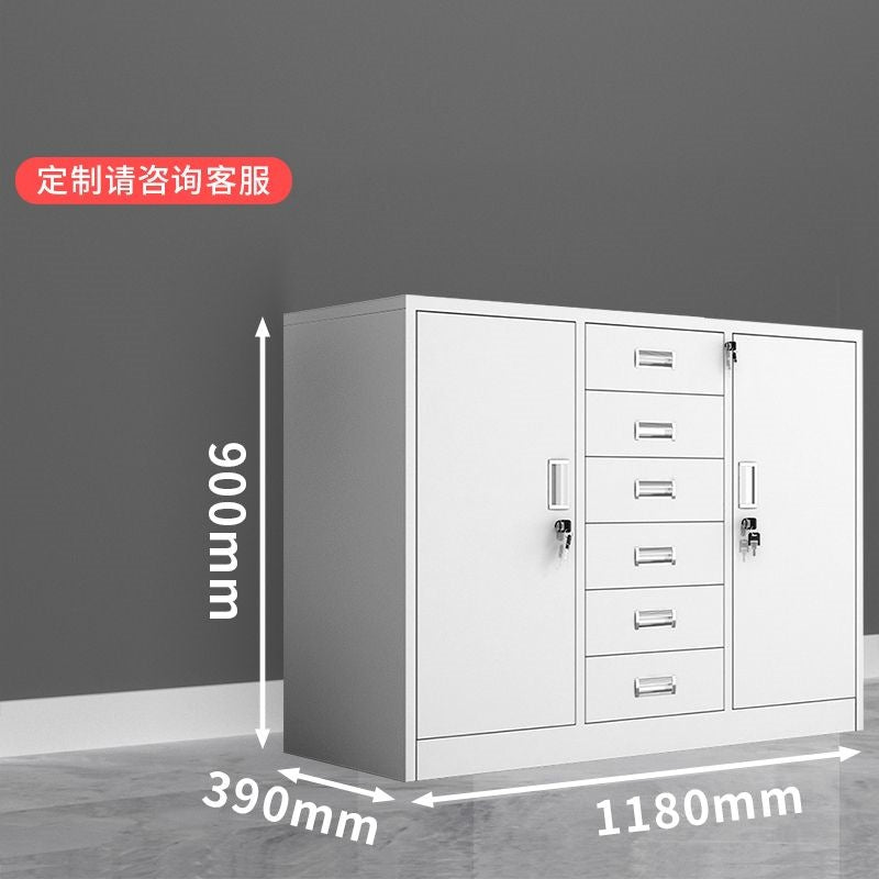 Divided lower section low cabinet steel iron cabinet office financial storage with file cabinet information cabinet for home balcony cabinet