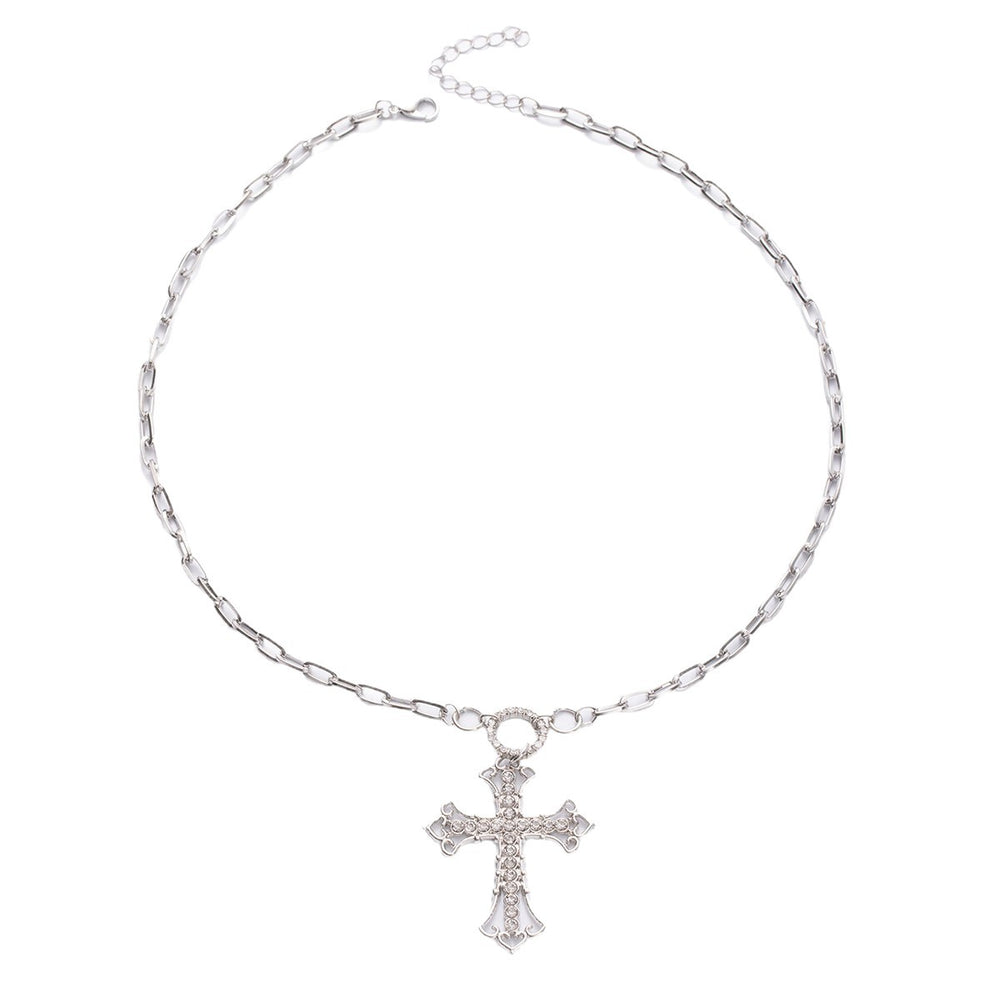 Hollow cross necklace wholesale fashionretrofashionaccessible luxuryniche style diamond accessorieseleganteasiest for match clavicle chain