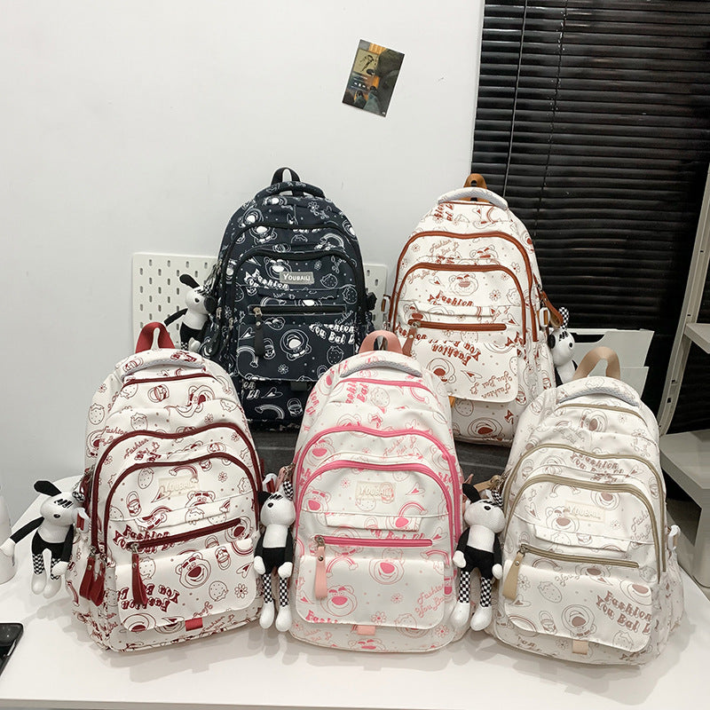 School bag for primary school students in grades 3-9, large-capacity and lightweight backpack 2024 new high-value backpack for junior and high school students