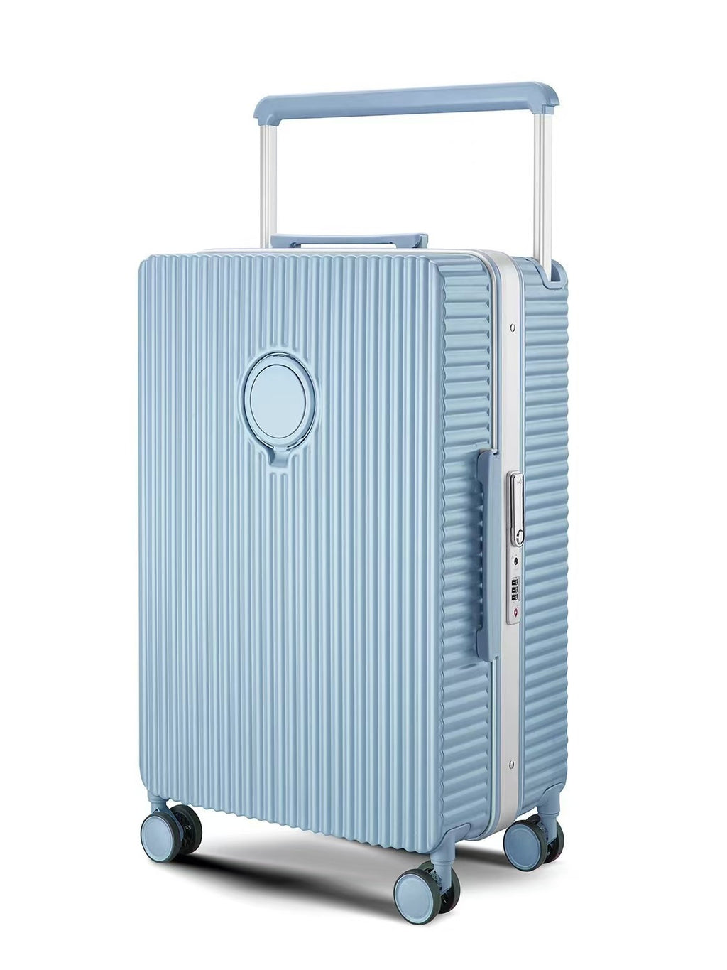 Light and wear-resistant PC material small multi-functional password box, can board 24-inch silent wheel large-capacity suitcase