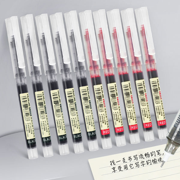 Straight liquid neutral pen 0.5mm full needle tube quick-drying giant can write 4 times large capacity signature pen for students' exams