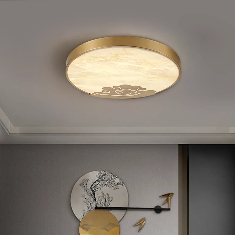 Ultra-thin led ceiling light New Chinese all-copper ceiling light Simple modern kitchen Study Balcony Room Bedroom light