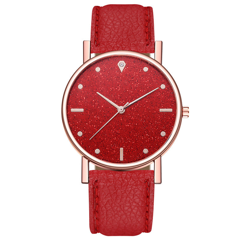 Factory direct wholesale watches: women's starry sky leather quartz wristwatch, gift watch, ladies' watch