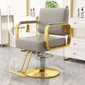 Light gray leather electroplated gold disc